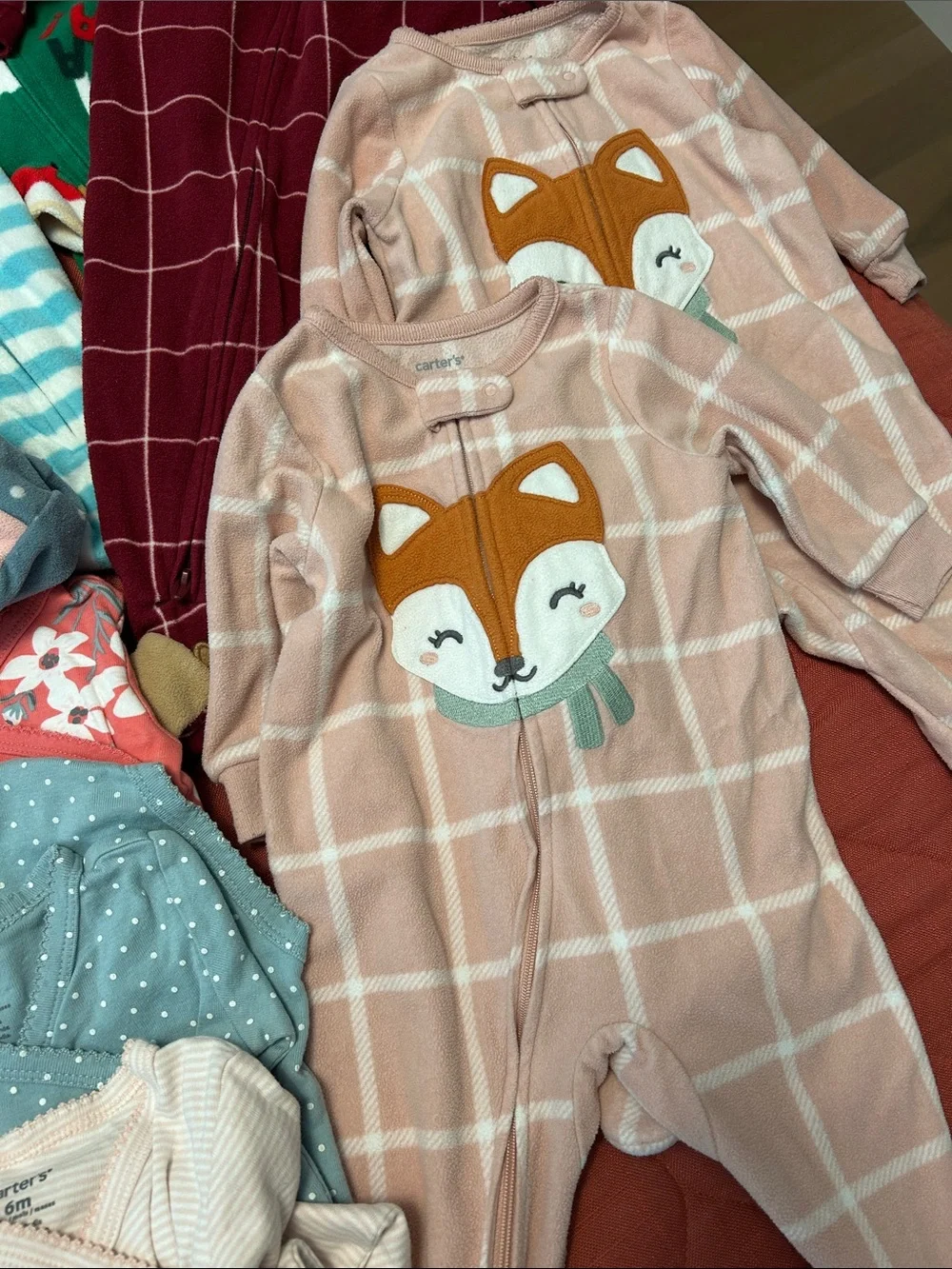 Mixed Baby Girl Sleepers and Onesies - Pink, Peach, Teal, Yellow Mix